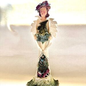Blue Sky Clayworks Heather Goldminc 16"Angel of Light Tealight Holder